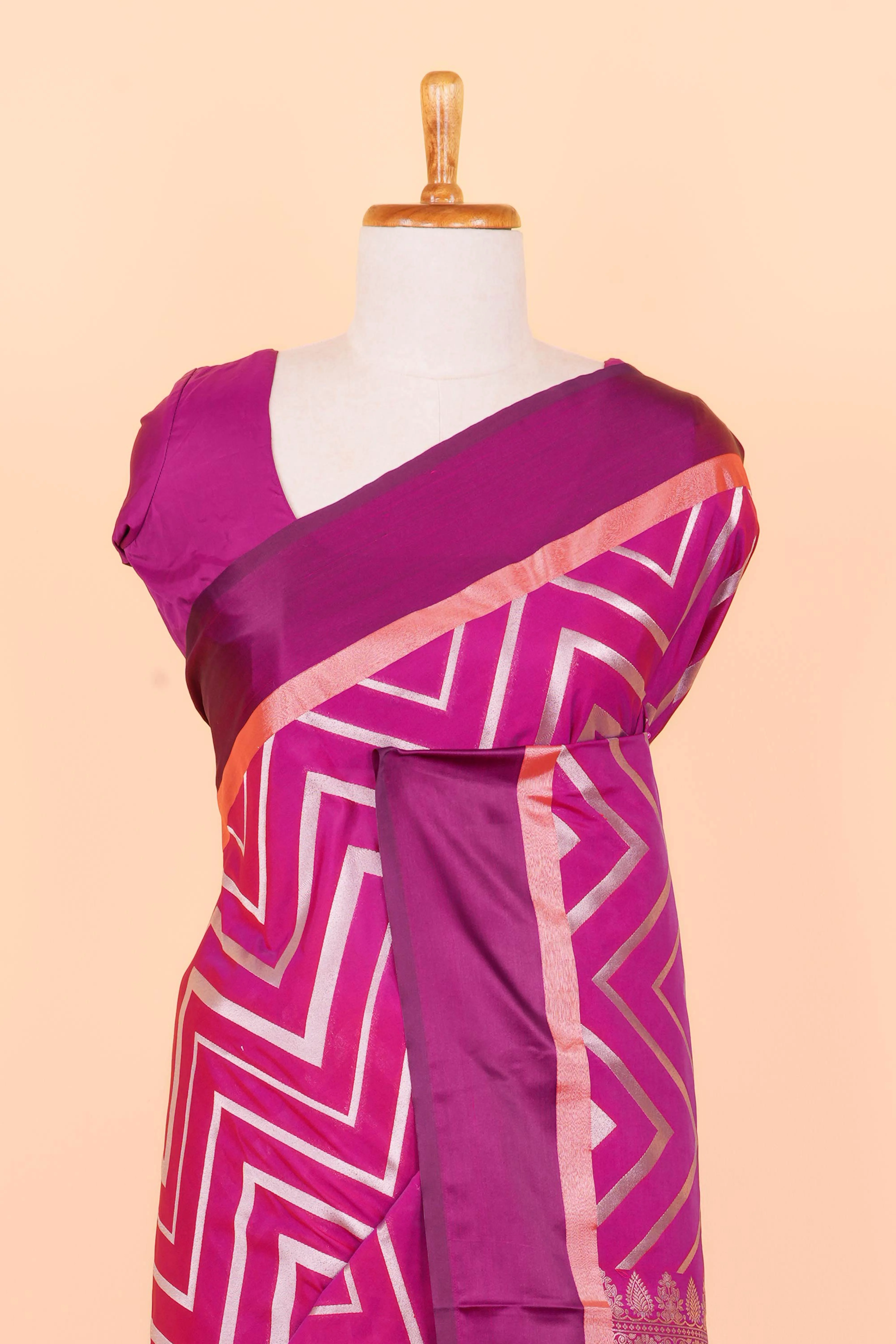 Purple Art Silk Saree - Image 3