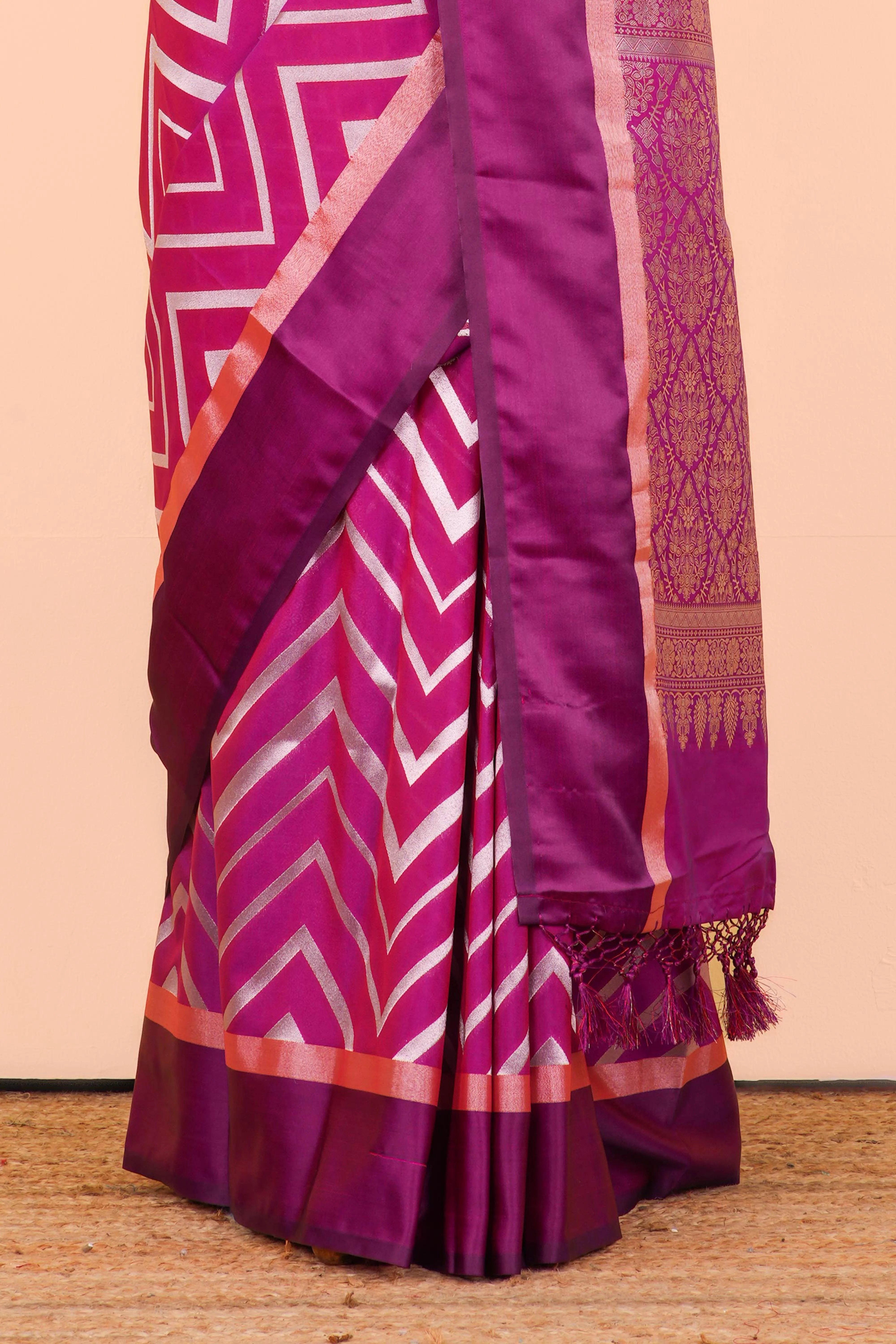 Purple Art Silk Saree - Image 4
