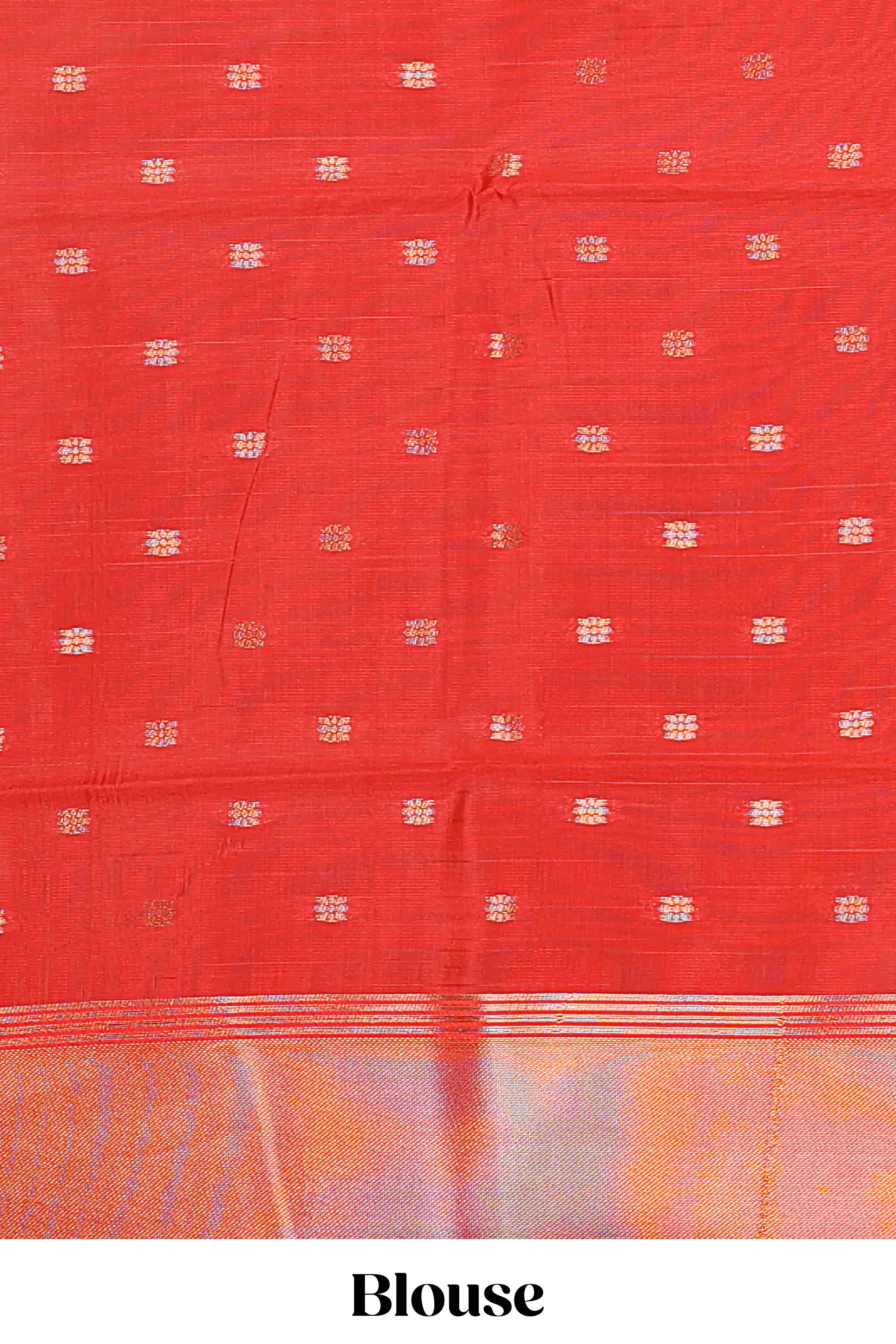 Black litchi silk saree with contrast elephant & peacock zari border and blouse - Image 5
