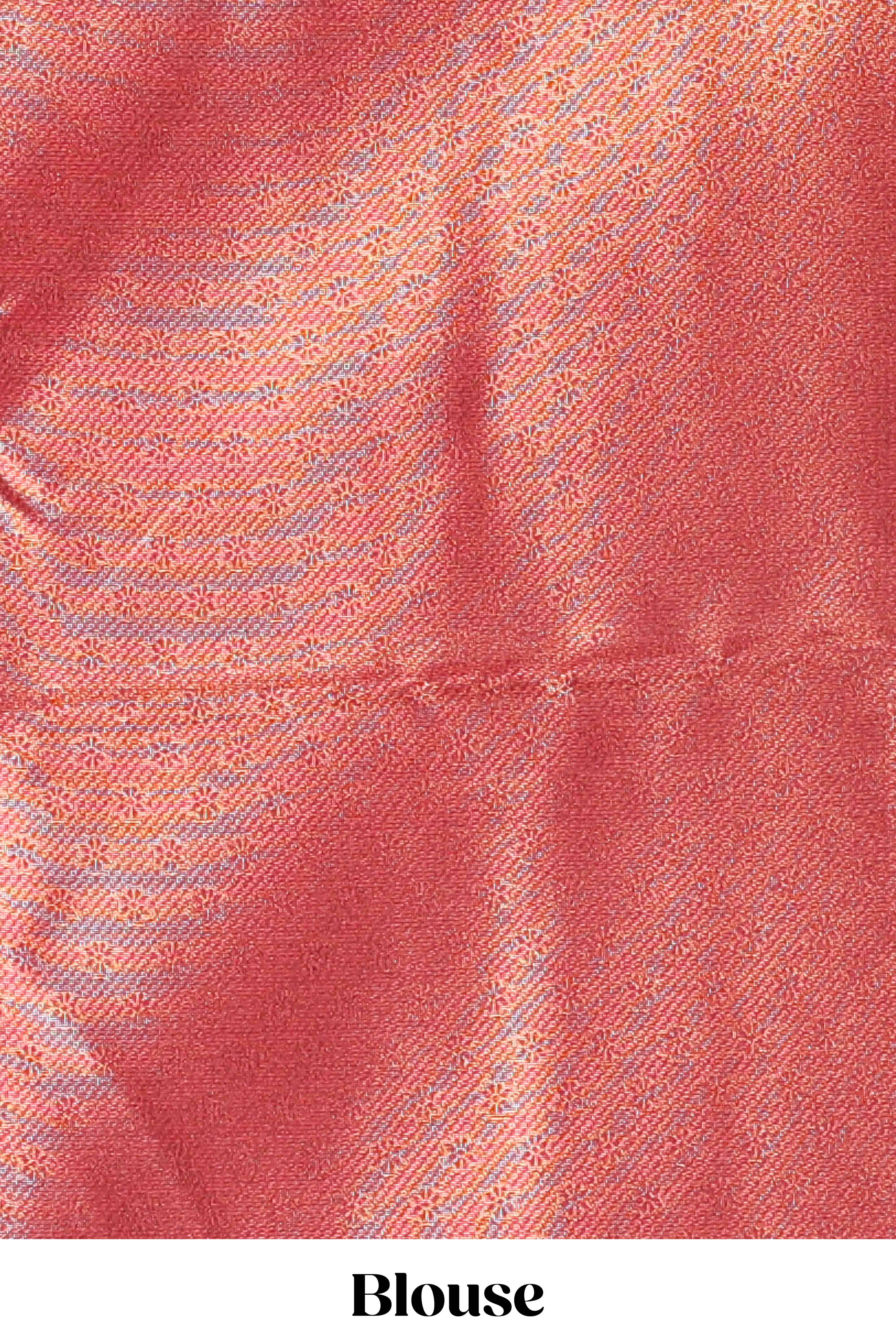 Black zari textured litchi silk saree with contrast zari border and floral motifs blouse - Image 5