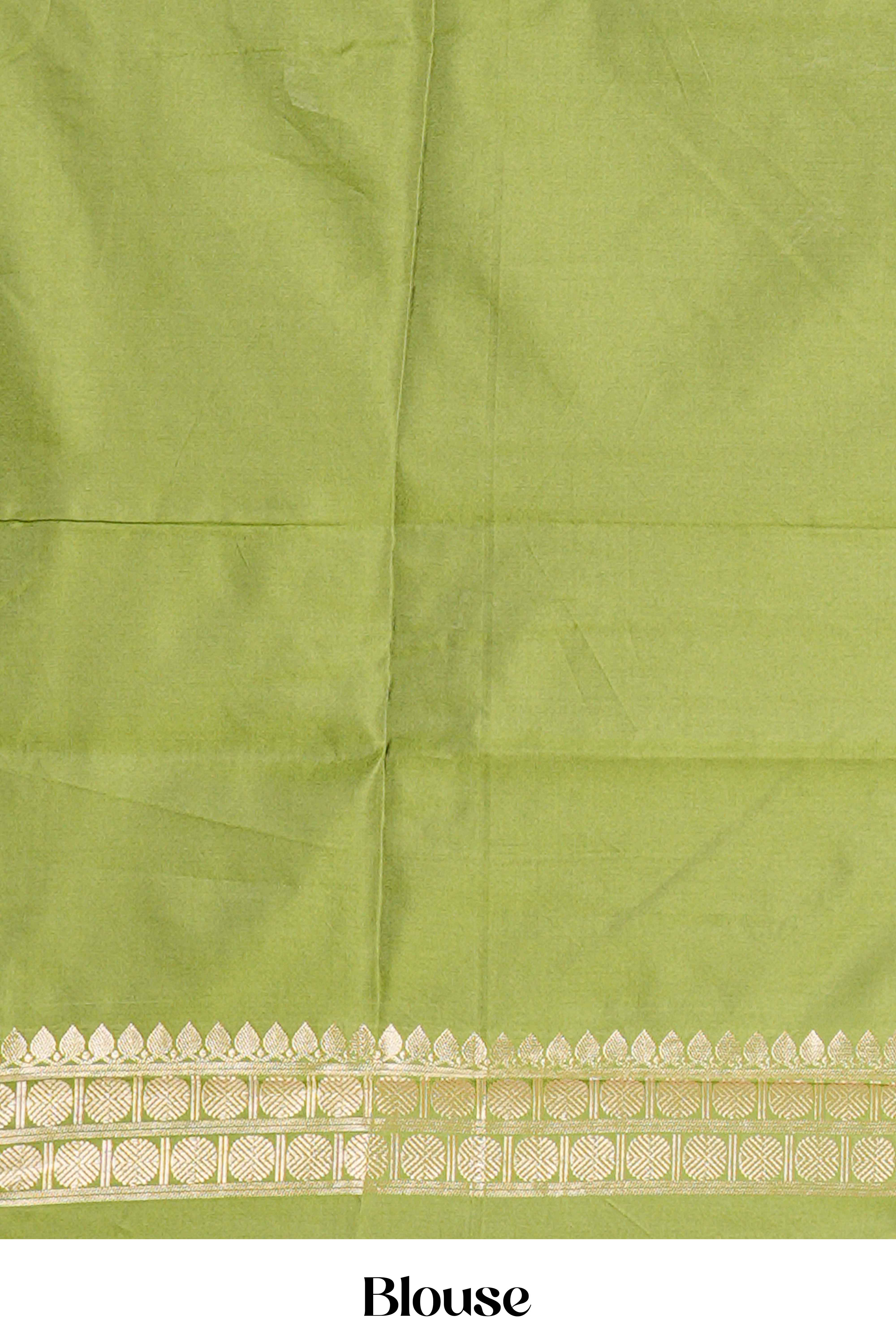 Blue Semi Art Silk Saree Delicate Golden Zari Motifs Along With Thalampoo Zari Woven Across The Body. The Border Is Broad With Intricate Floral Zari Weaving Rich Golden Zari Pallu - Image 6