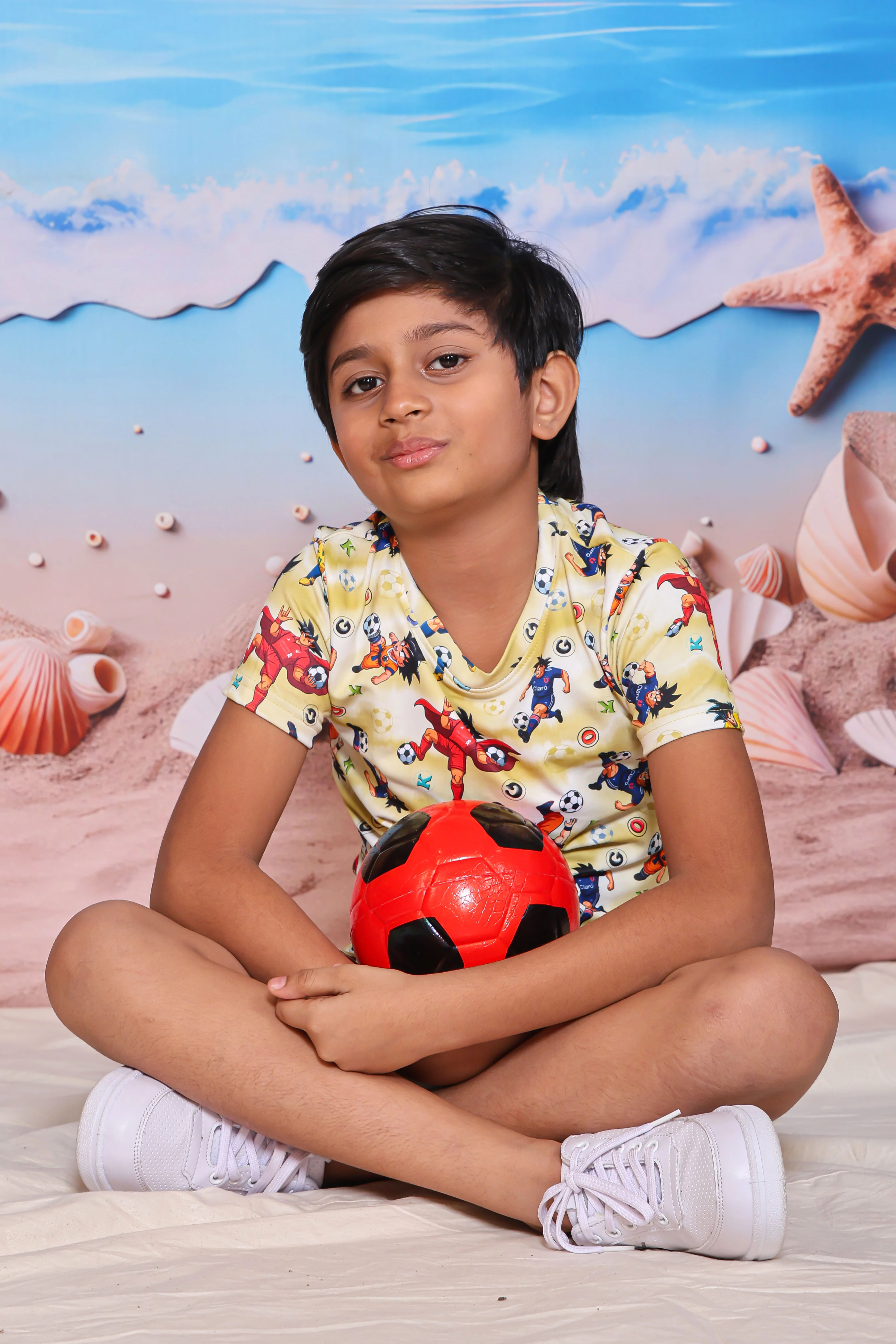 Boys Yellow Anime Print T-Shirt and Shorts 2-Piece Nightwear Set - Image 4