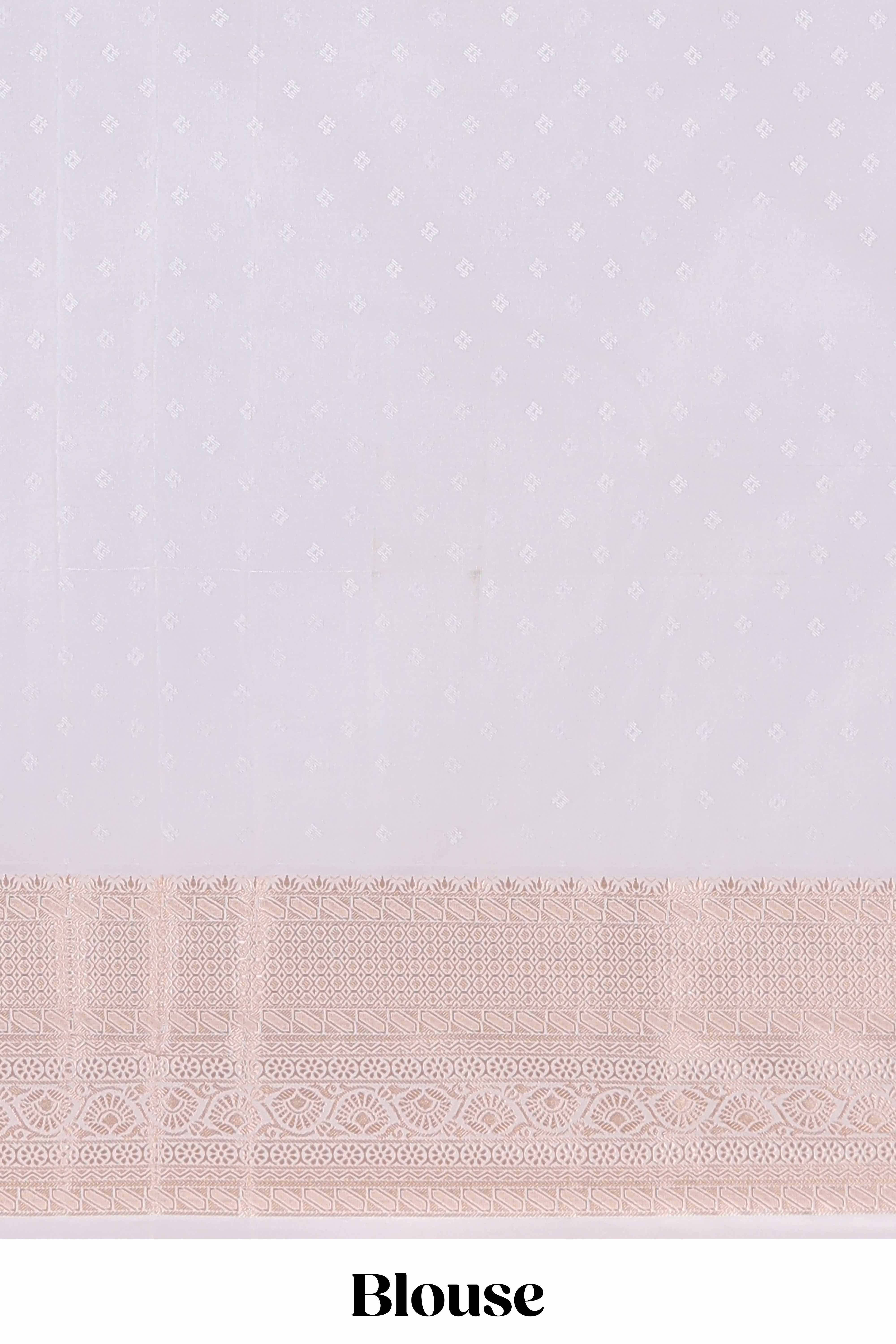 Jam purple checked zari motifs semi soft silk saree with contrast border and floral design pallu - Image 5