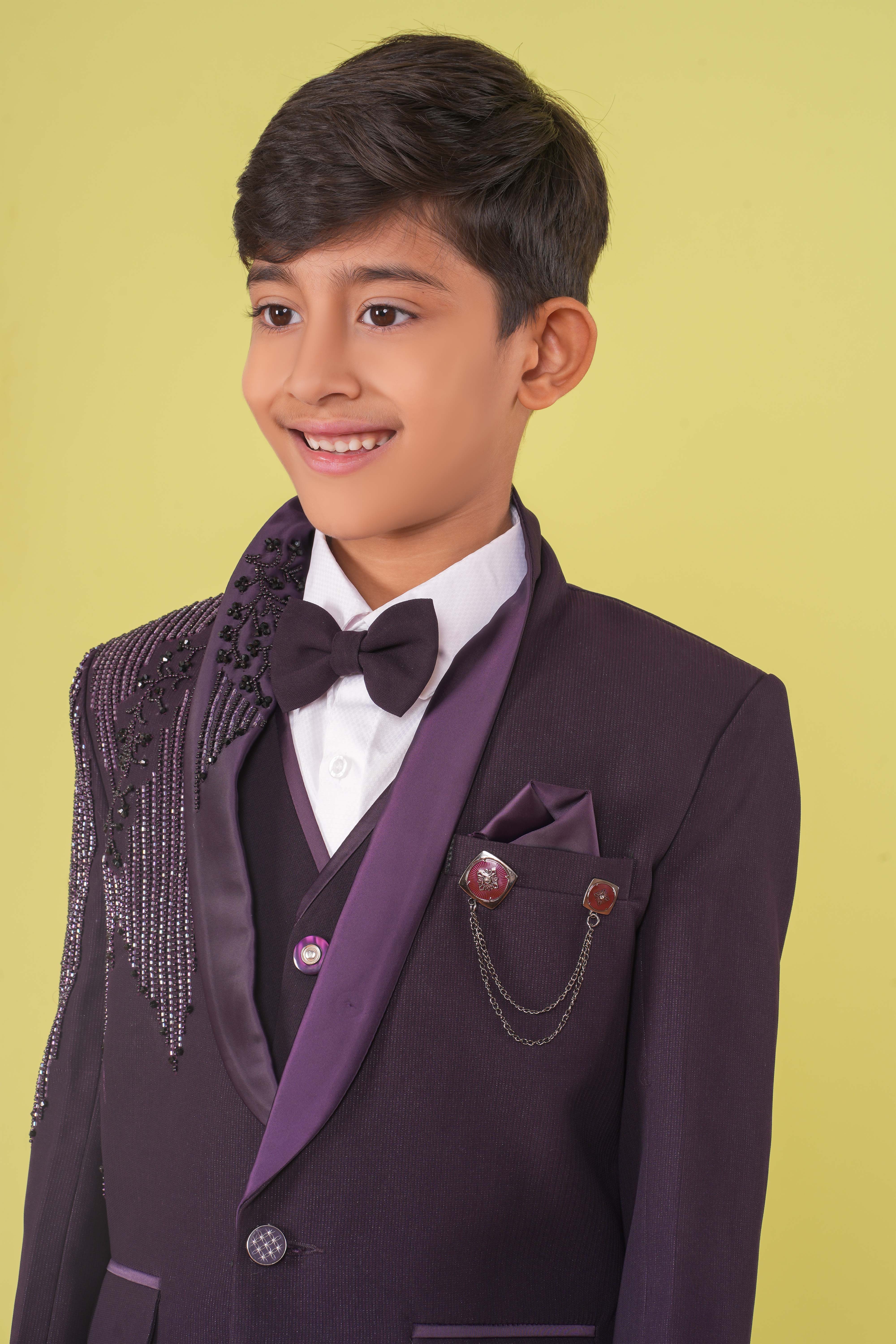 Boy's Designer Coat Suit Set - Image 5