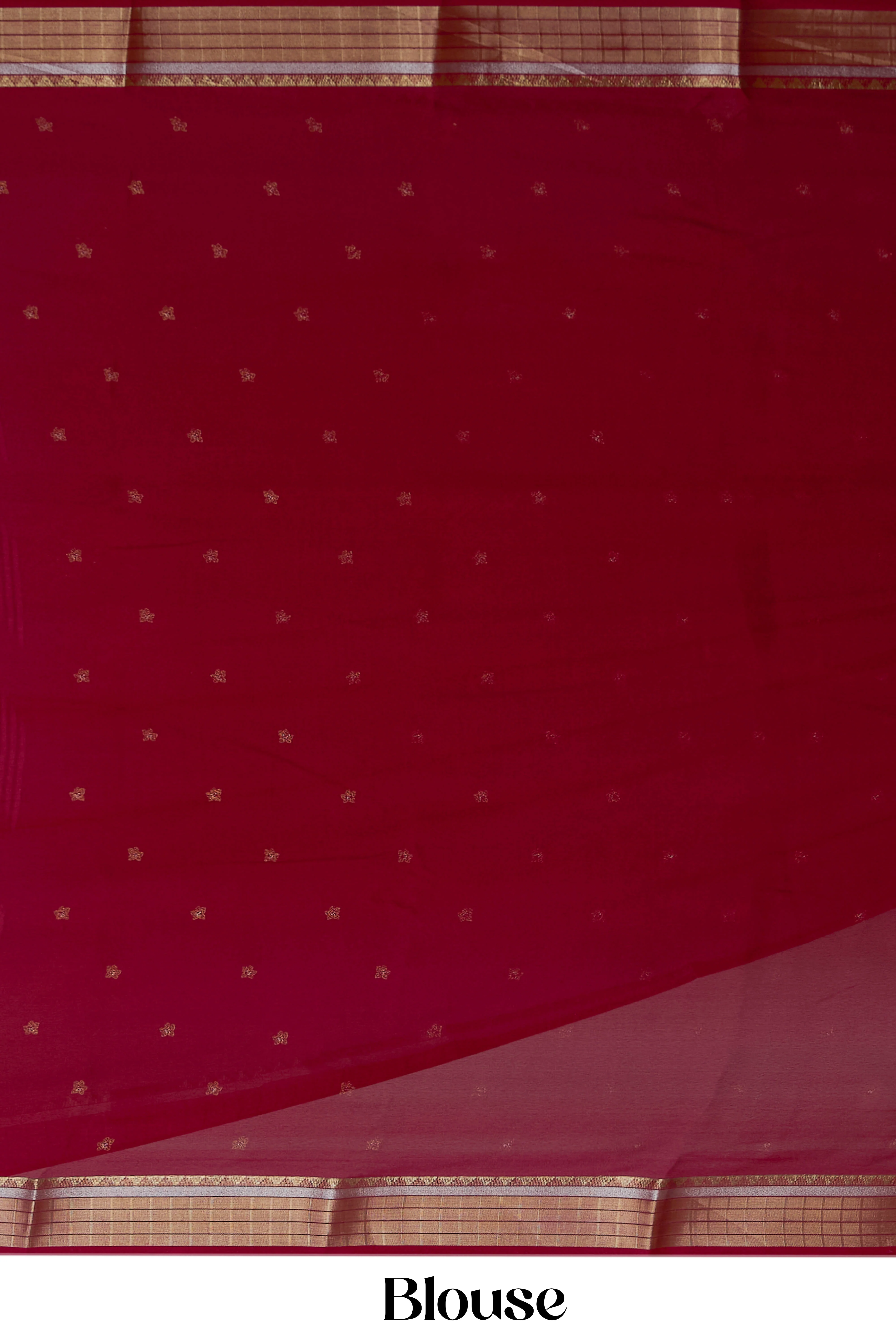 Marsh Mellow Sarees Foil Printed Across The Body Double Side Border Along With Blouse - Image 5