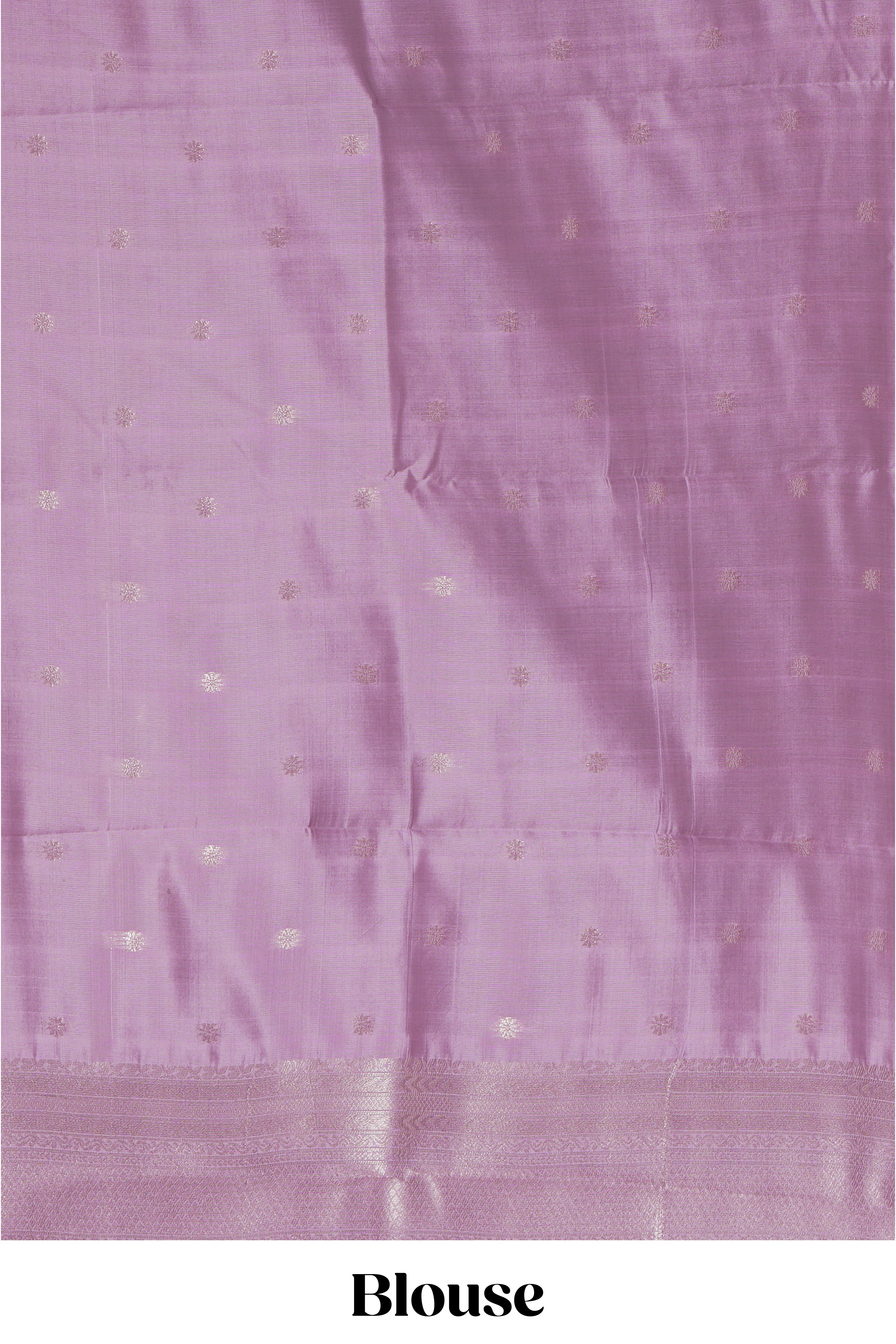 Mauve zari motifs art silk saree with self zari border and matching zari motifs blouse - Image 4