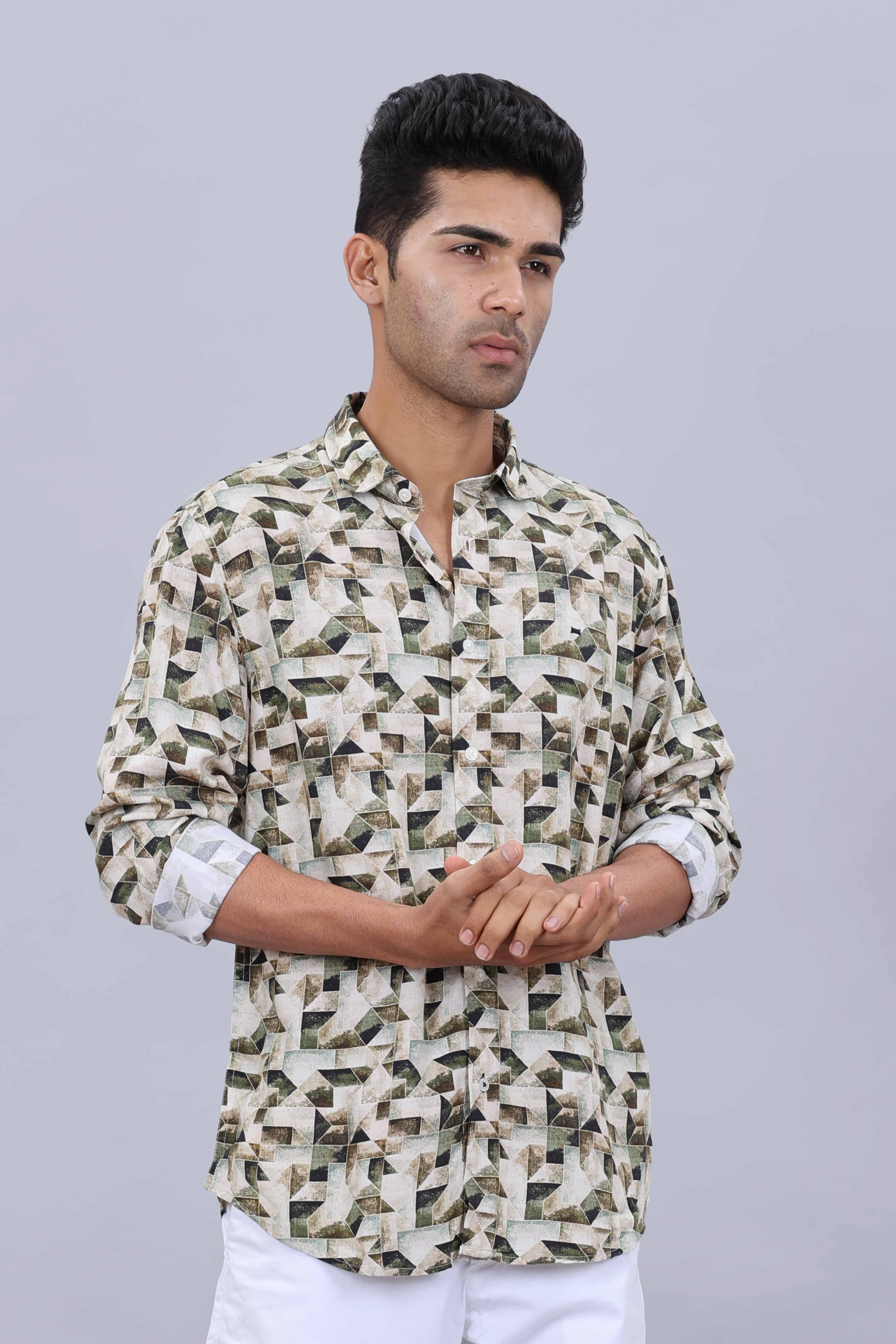 Men’s Pure Cotton Dobby Fancy Printed Slim Fit Shirt - Image 2