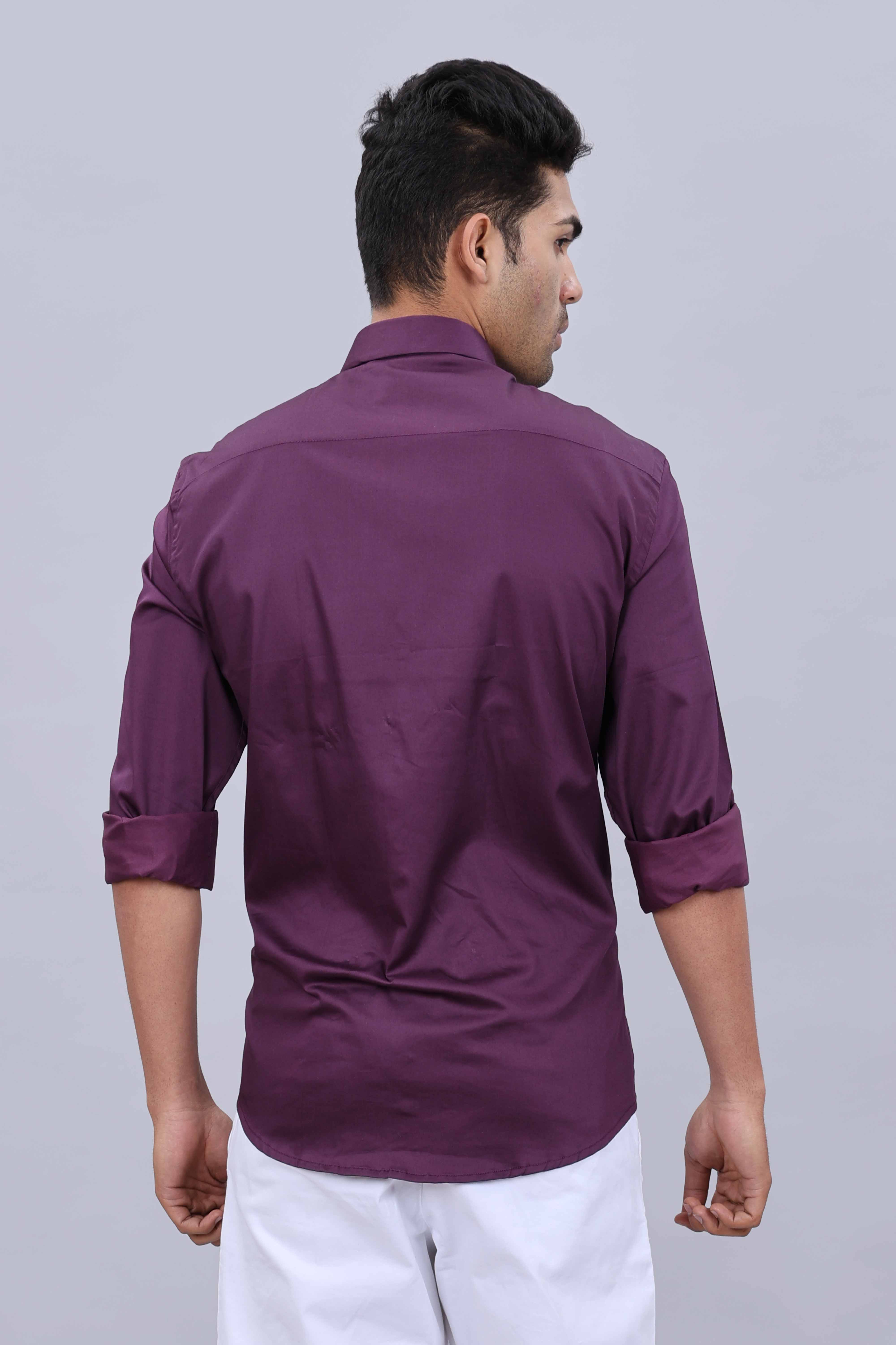 Men’s Slim Fit Satin Stone Casual Shirt with Fancy Printed Collar - Image 5