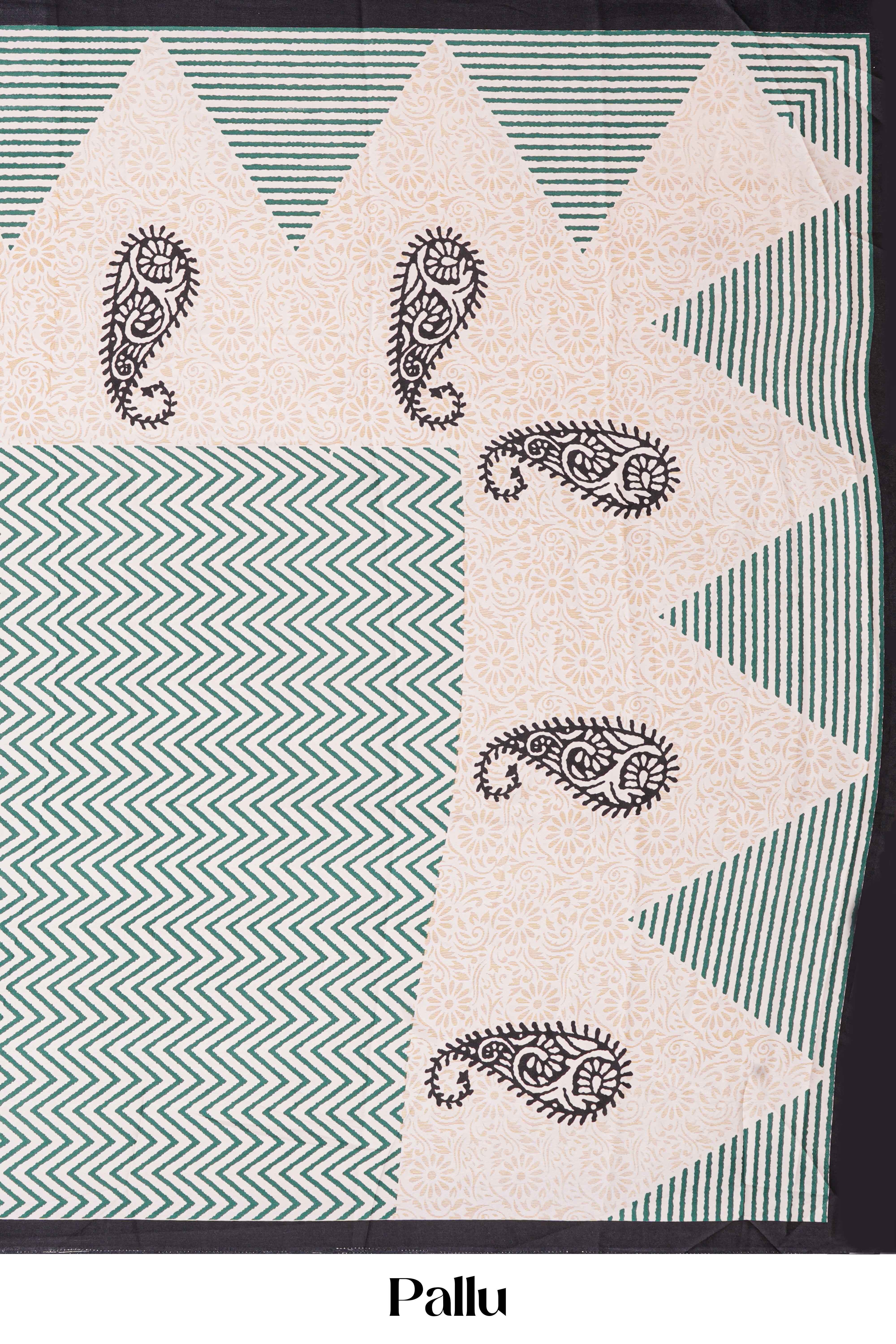 Modal Silk Saree Lightweight ,Flowy. Chevron Design Contrast Border - Image 5