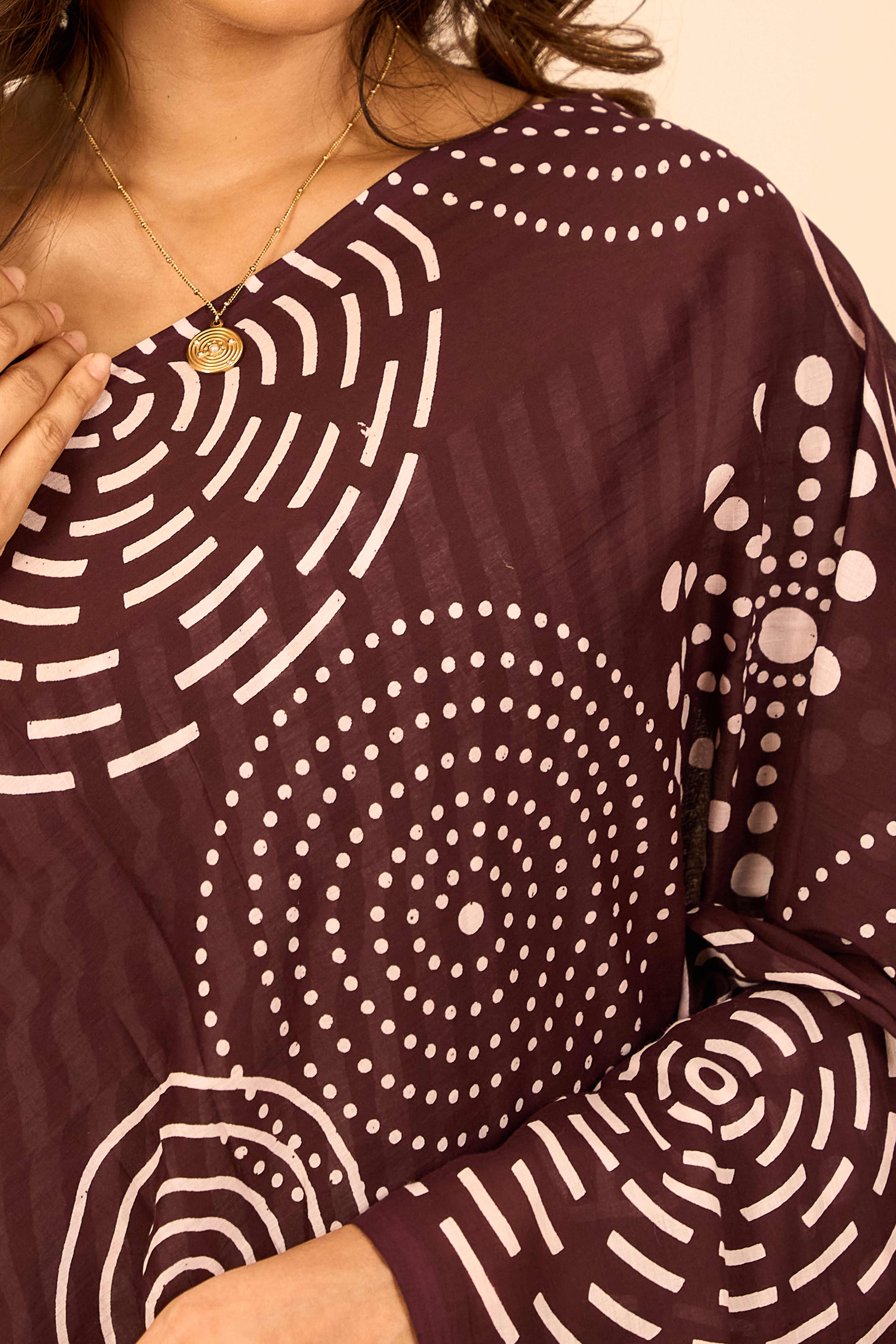 Mul Mul soft cotton Saree with Bandhini abstract prints - Image 4