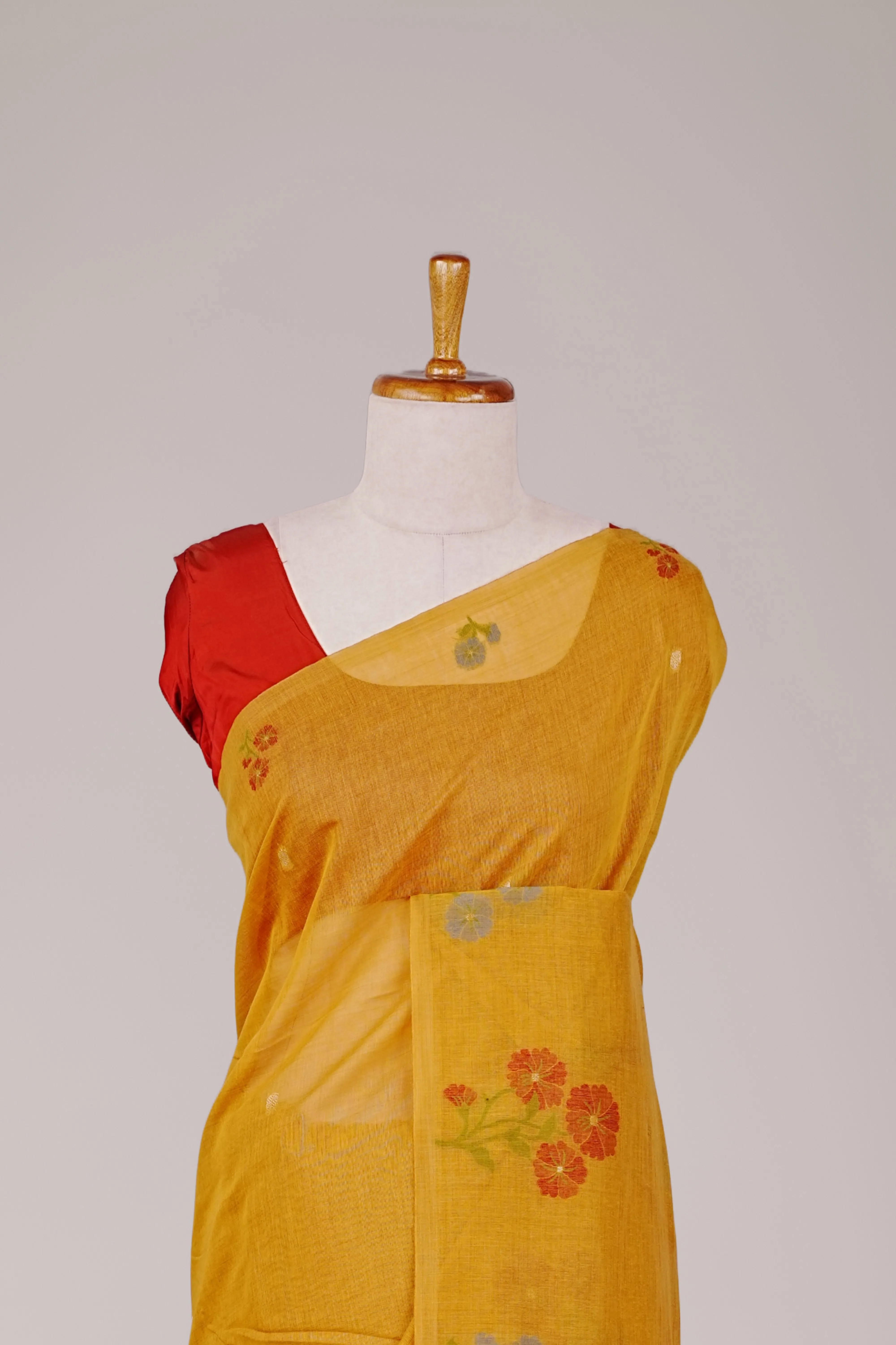 Mustard South Cotton Thread Butta Border Less - Image 3