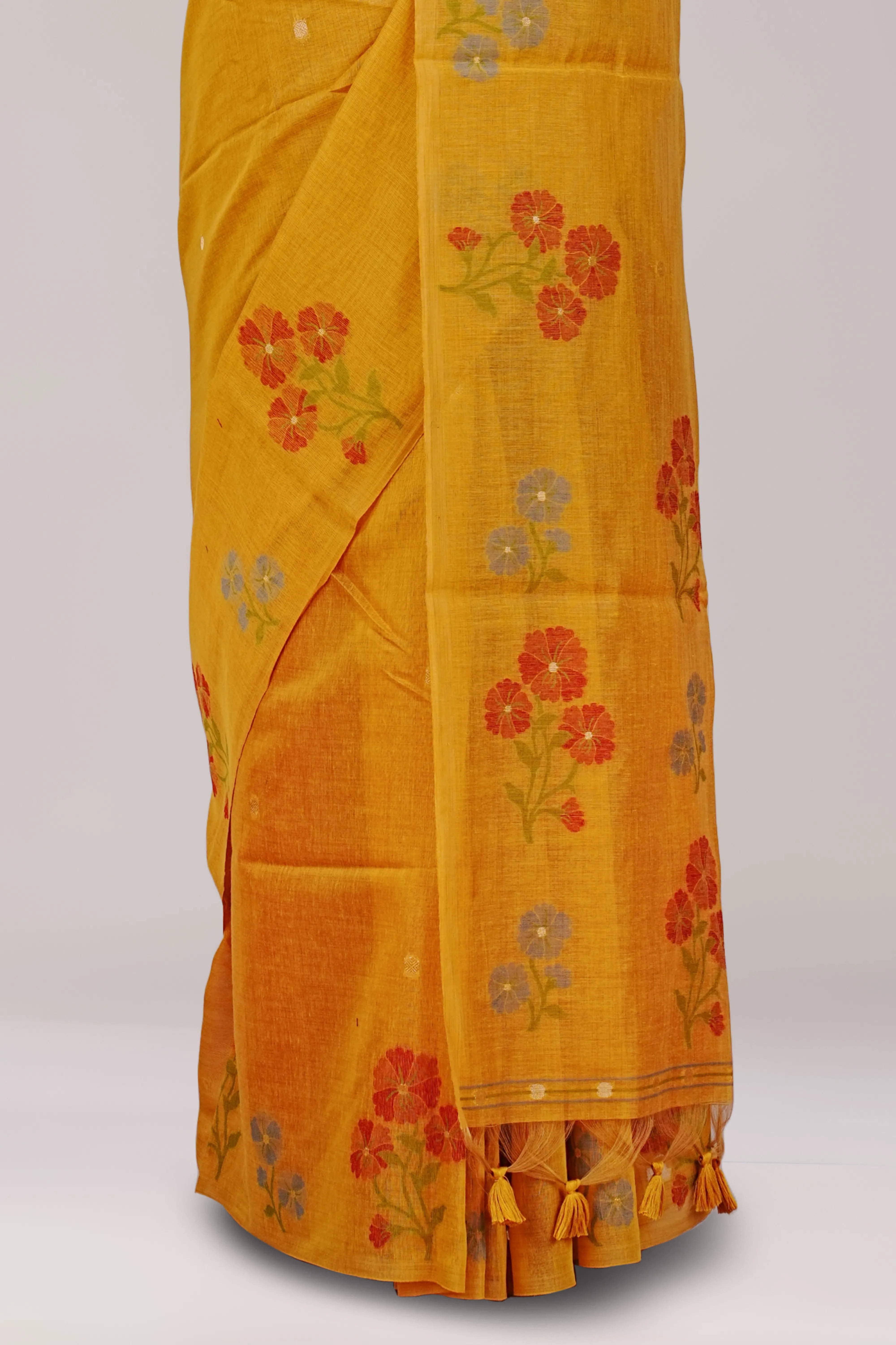 Mustard South Cotton Thread Butta Border Less - Image 4