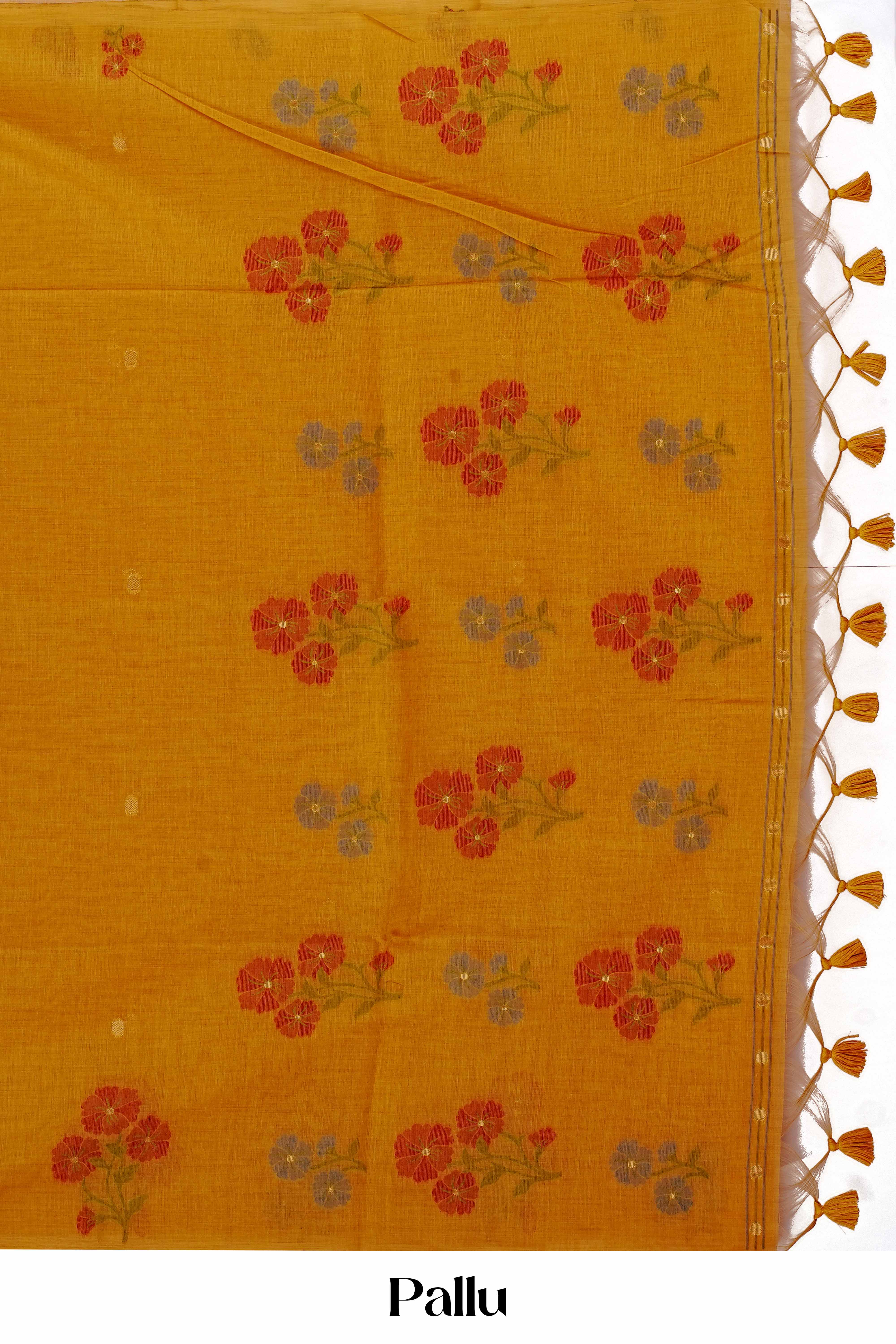 Mustard South Cotton Thread Butta Border Less - Image 5