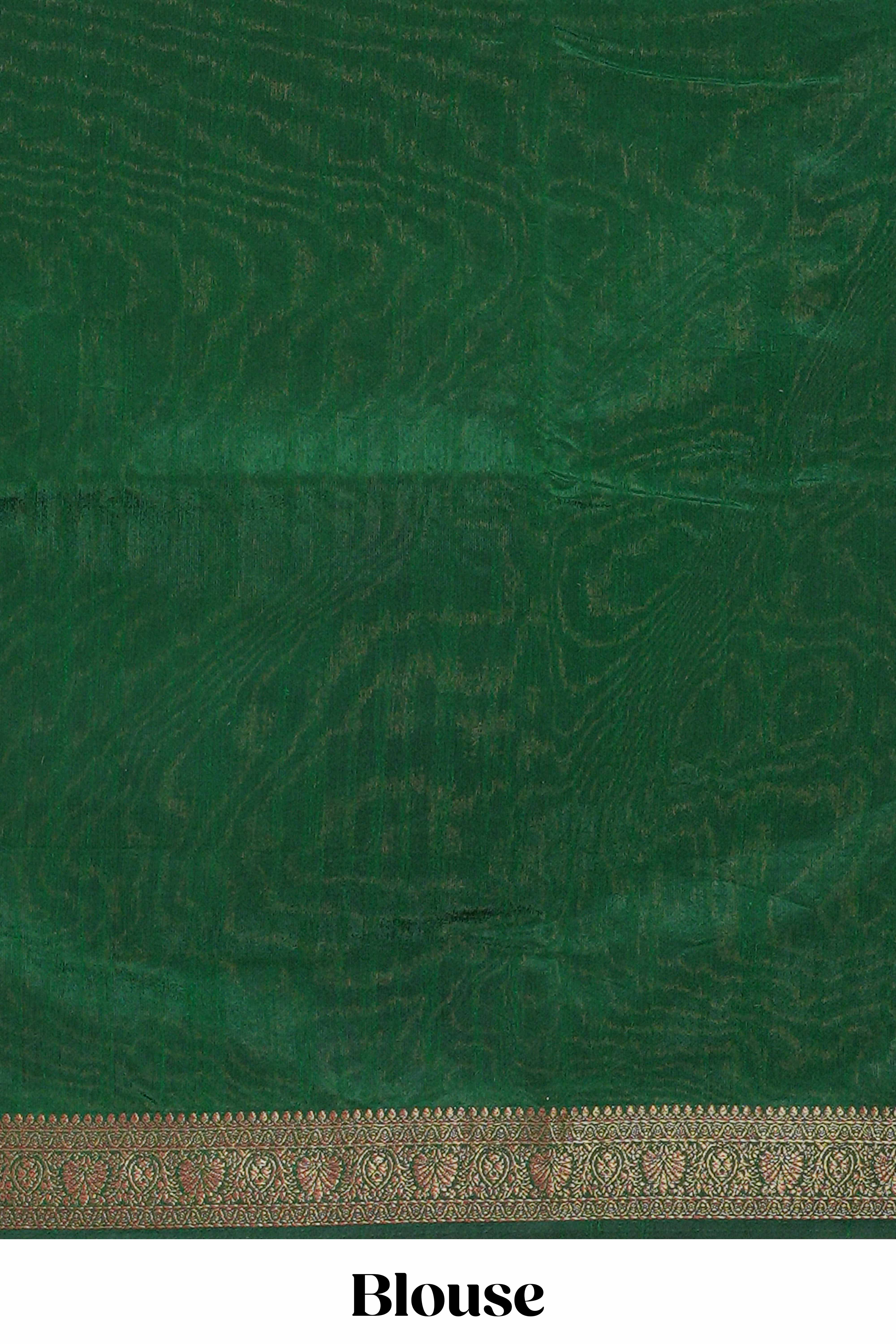 Orange plain raw silk saree with contrast zari border and pallu - Image 3