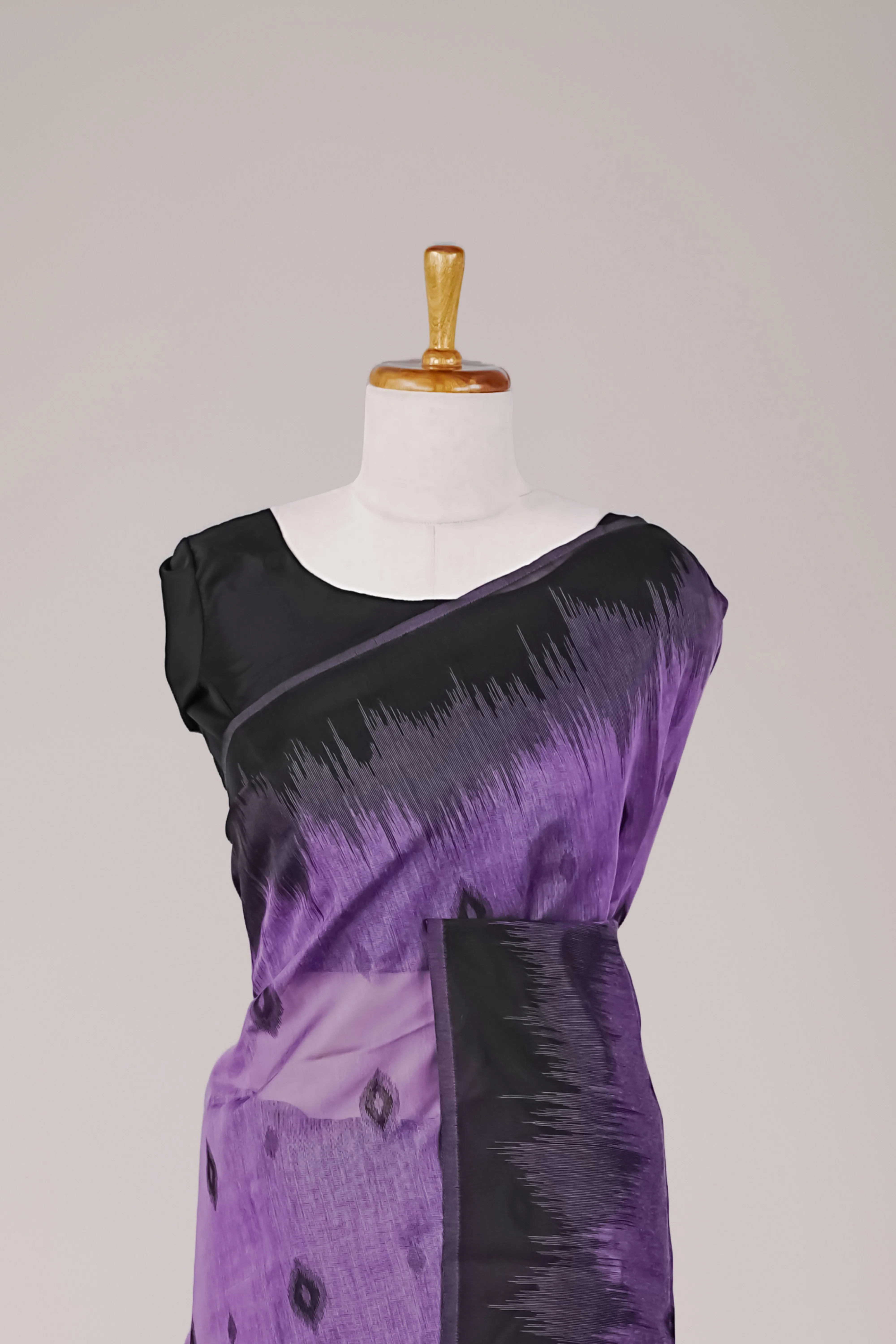 Purple South Cotton Ikkat Designs Thread Border - Image 3