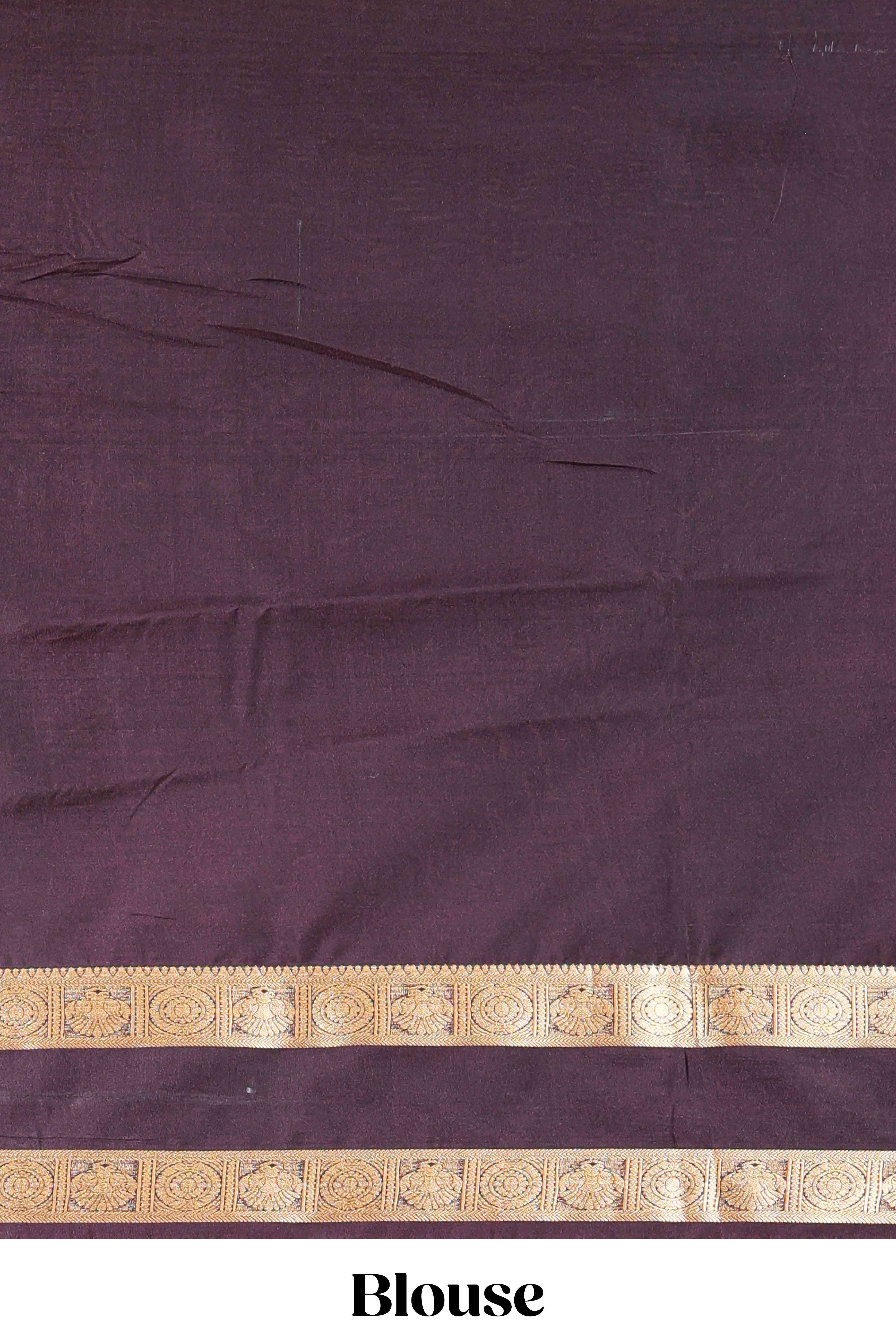 Semi Soft Silk Saree With Gold Zari Peacock Motifs And Bentex Border With Rich Pallu - Image 5