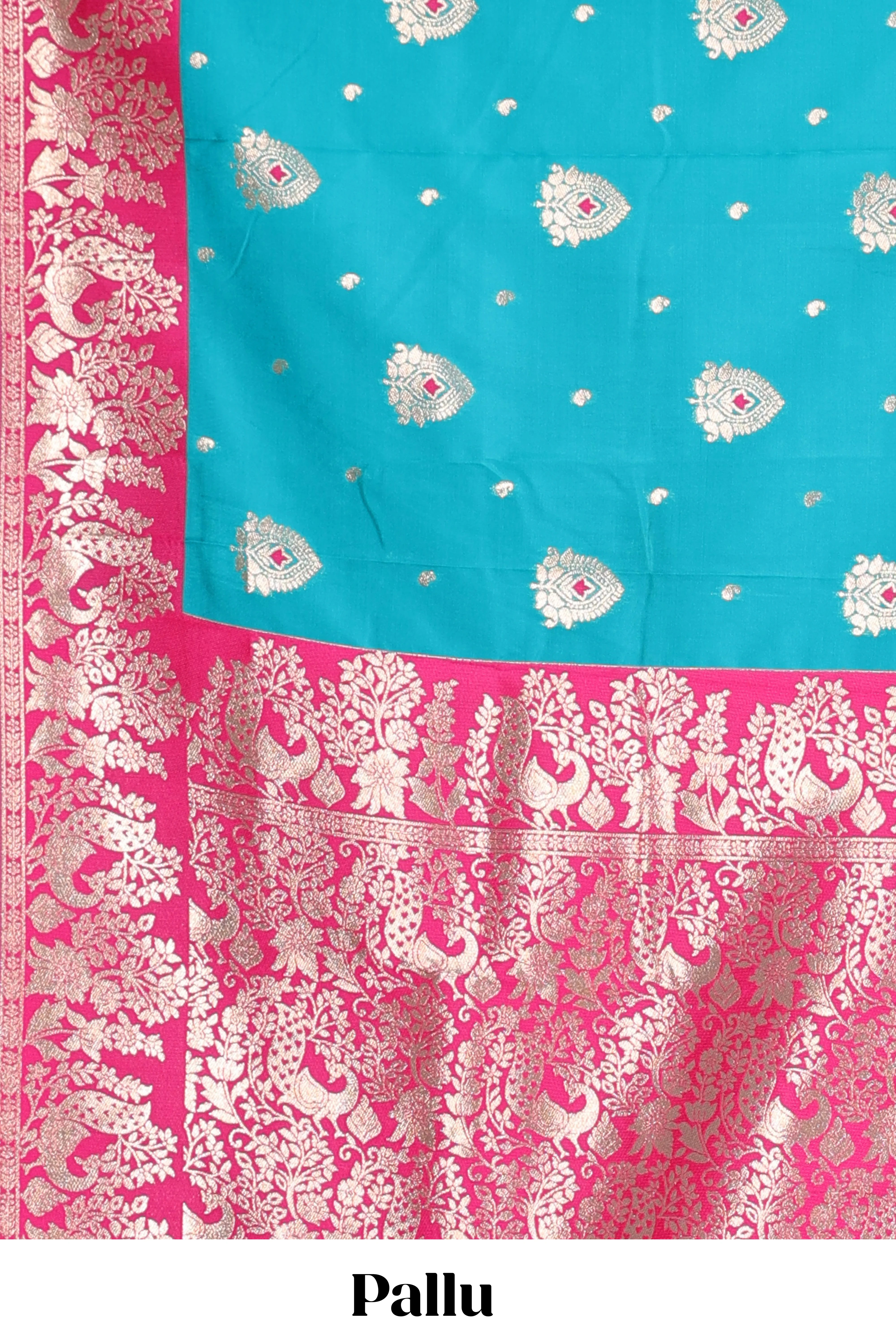 Semi Soft Silk Saree Body All Over Small Gold Zari Butta And Zari Border With Grand Zari Rich Pallu - Image 5