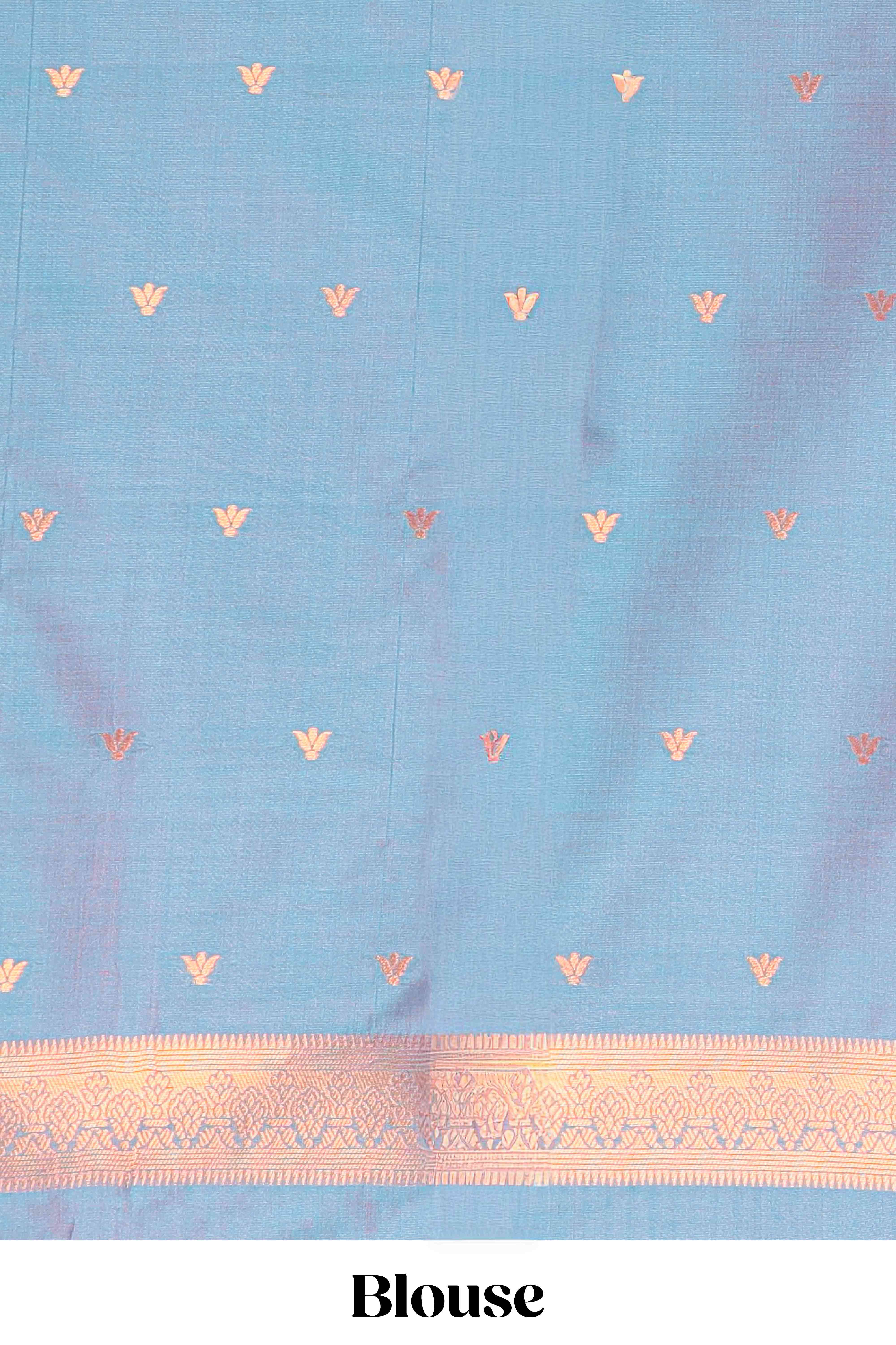 Semi Soft Silk Saree Body All Over Vaira Oosi Zari Pattern With Gold Zari Butti and Borderless Grand Zari Rich Pallu - Image 5
