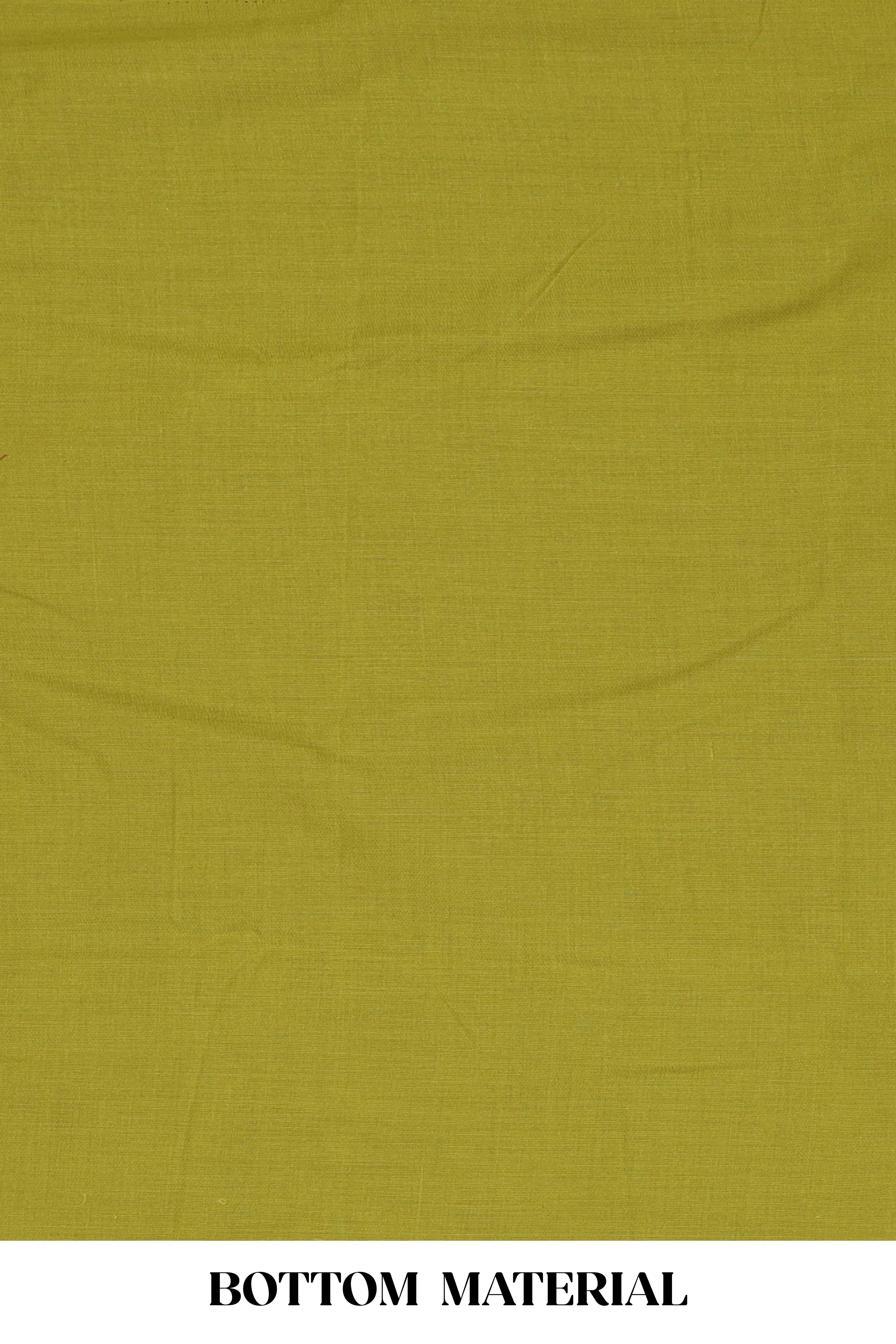 Green embroidered cotton silk chudidhar material with sequin work - Image 3