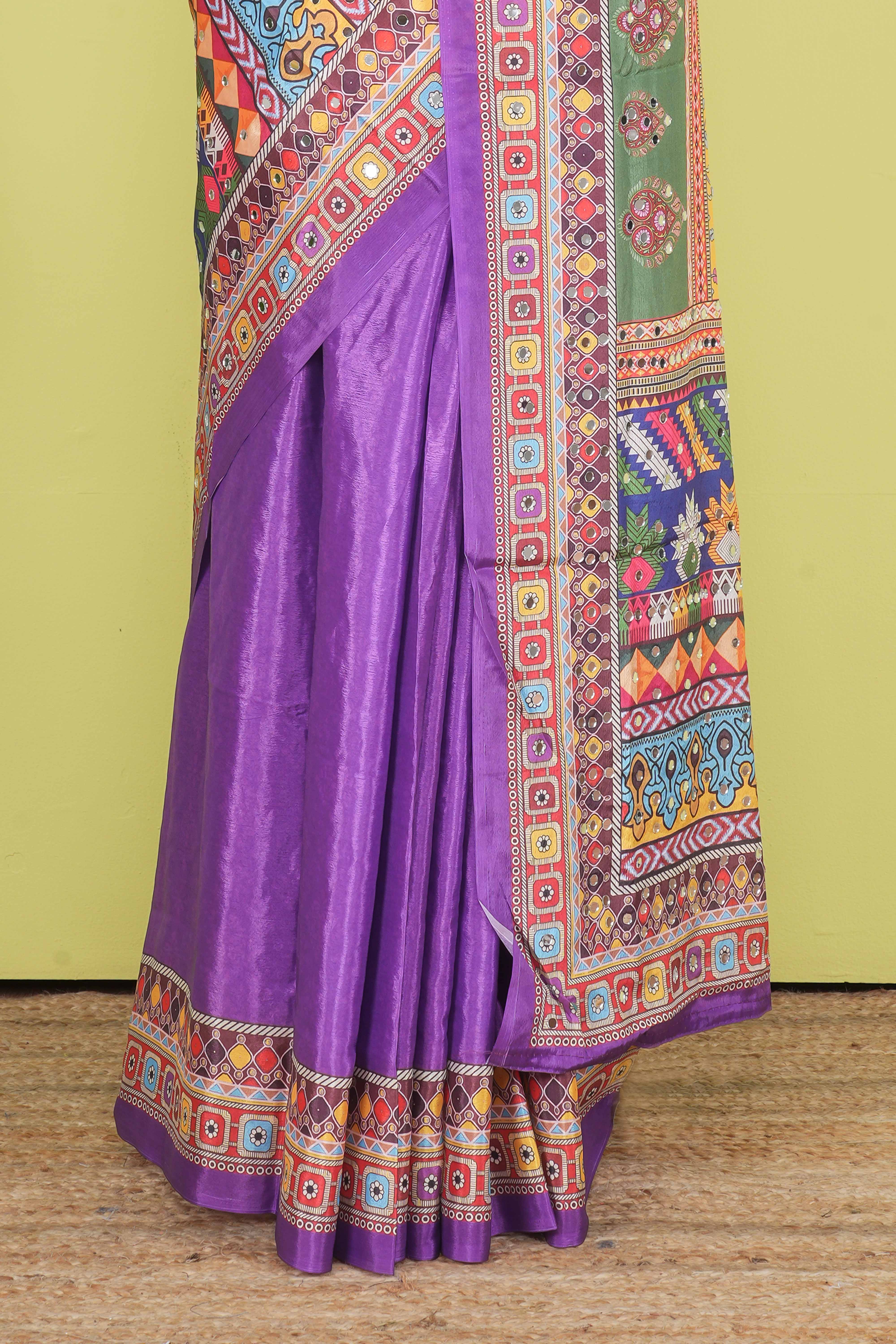 Rajasthani Mirror Work Saree - Image 4