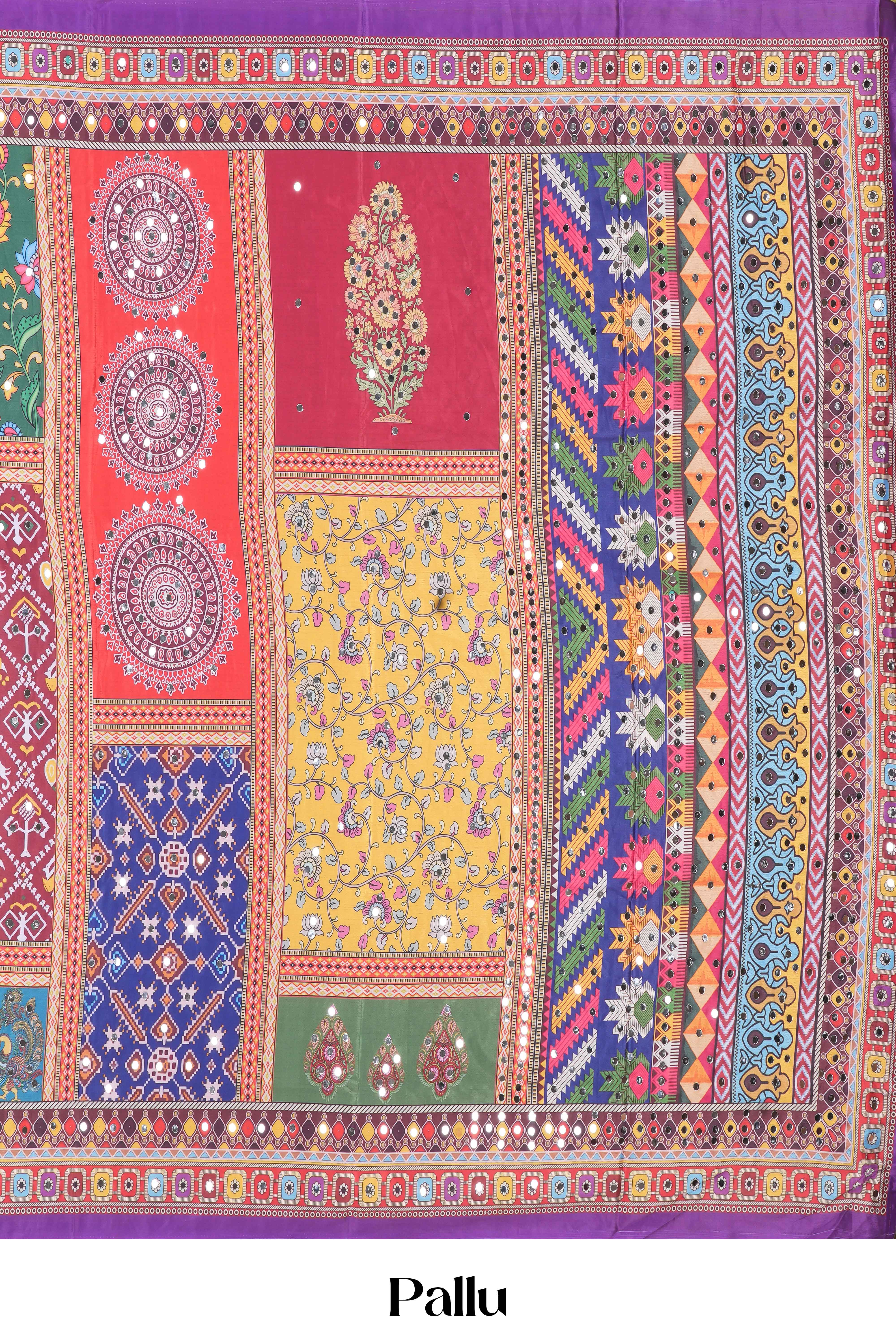 Rajasthani Mirror Work Saree - Image 5