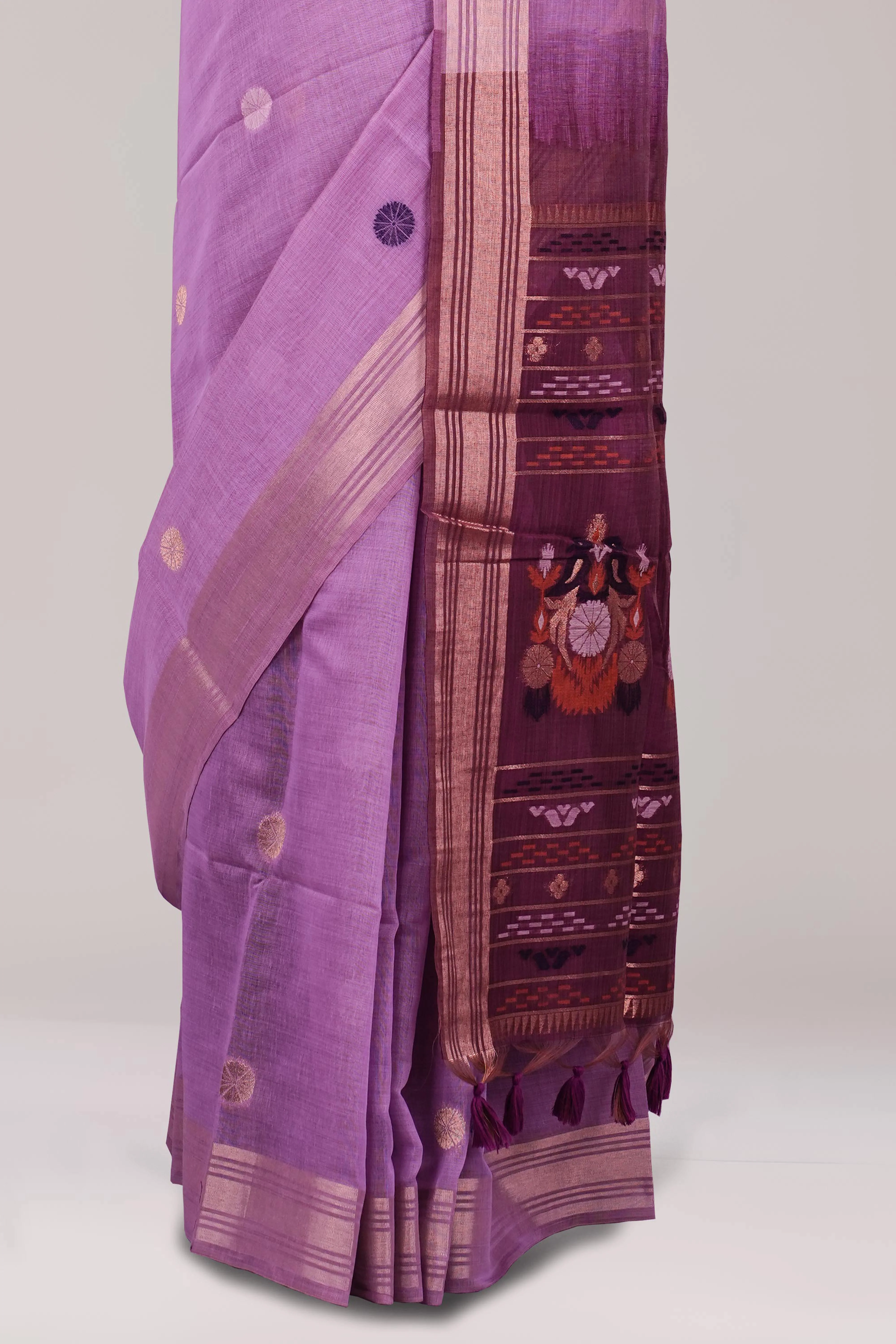 South Cotton Coin Butta Across The Body With Contrast Pallu - Image 4
