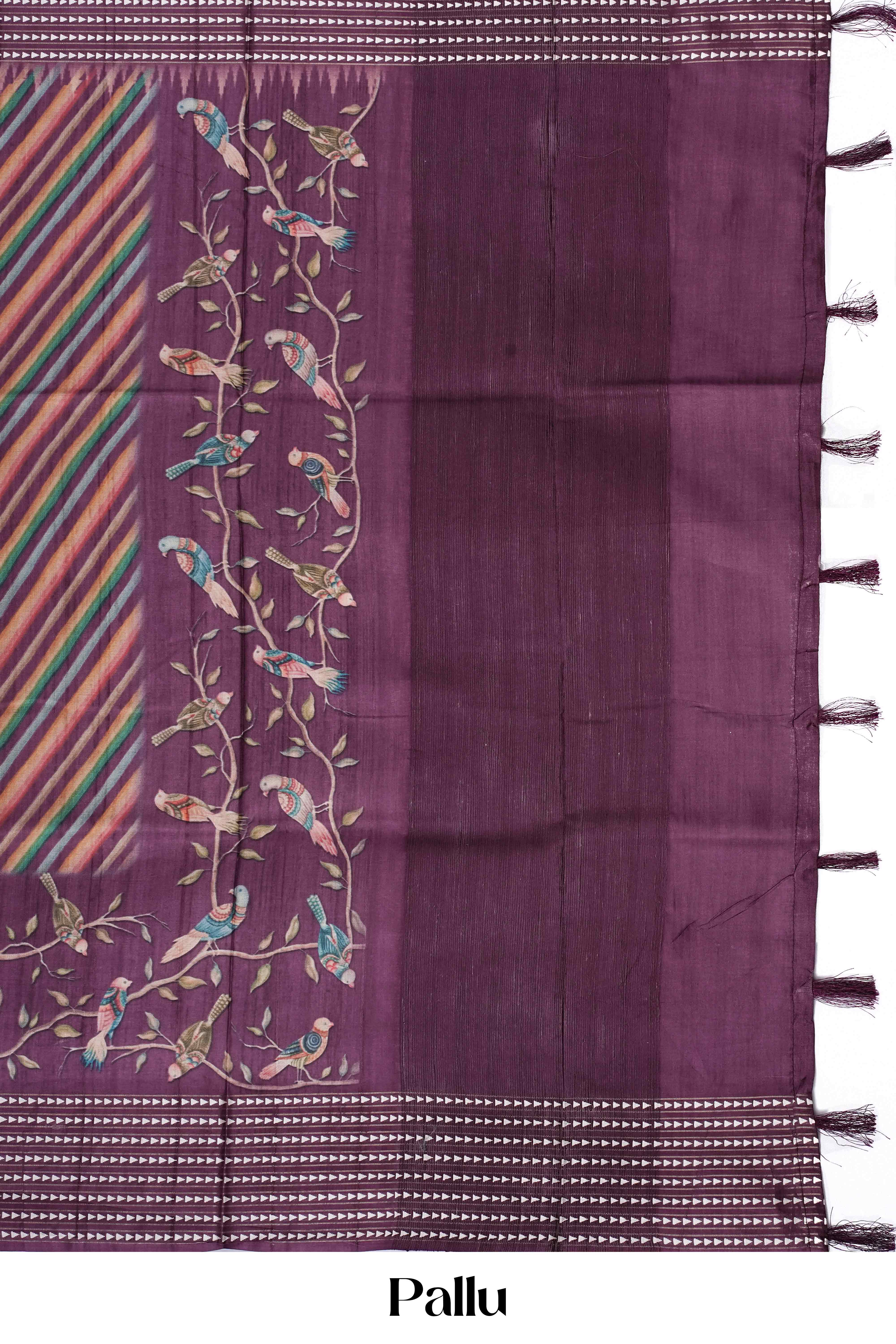 tussar saree with all over body digital print - Image 6